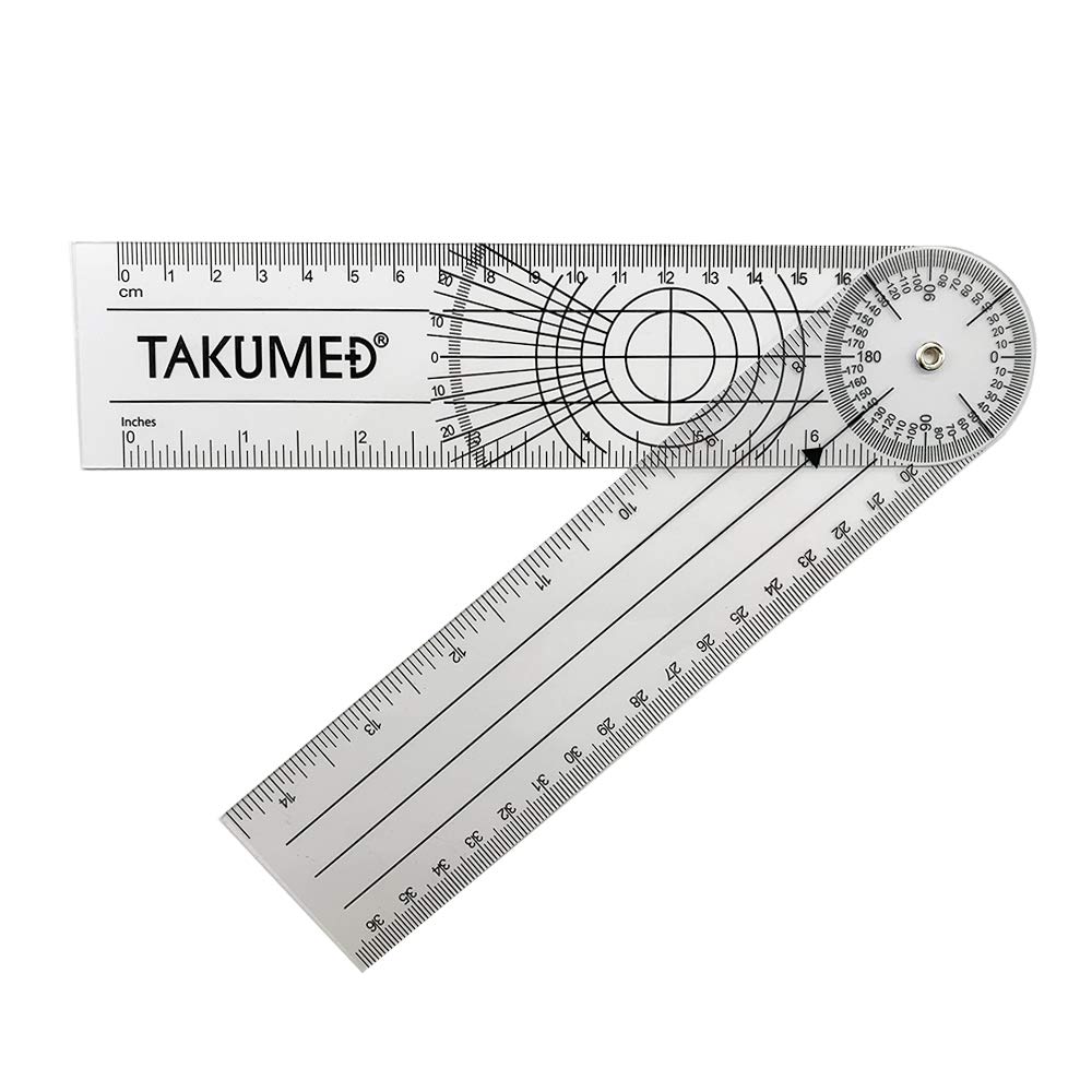 Amazon.co.jp: TAKUMED プラスチック 角度計 ゴニオメーター 透明 Type